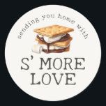 S’mores Fall Bonfire Outdoor Favor Classic Round Sticker<br><div class="desc">Everything is S’more with friends! Cozy up with our Fall S'more Bonfire Party Decor Collection. Perfect for celebrating the autumn season next to a campfire. ★ Let me help you plan your next party! ★ If you need coordinating décor, please check my matching collection. If you have any questions about...</div>