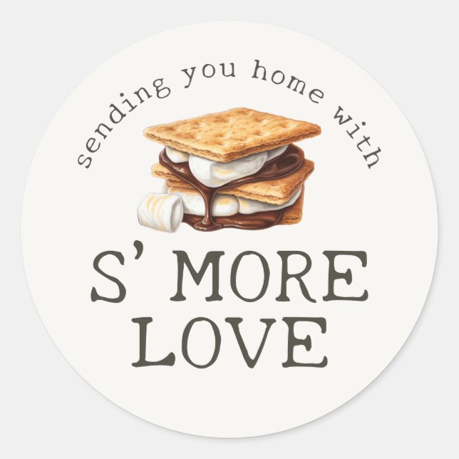 S’mores Fall Bonfire Outdoor Favor Classic Round Sticker (Front)