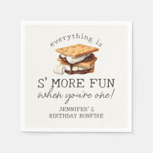 S’mores Fall Bonfire Outdoor First Birthday Napkins