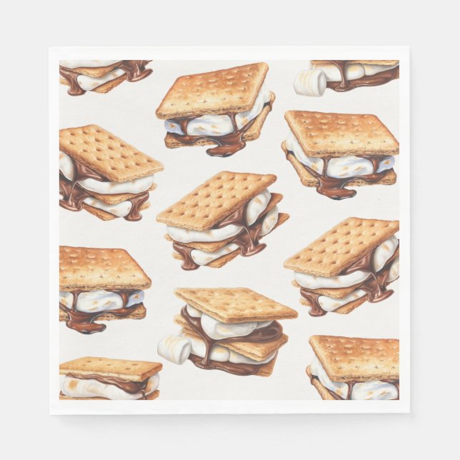 S’mores Fall Bonfire Outdoor Party Napkins (Front)