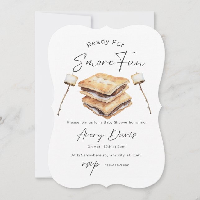 S’mores Themed Baby Shower Invitation (Front)
