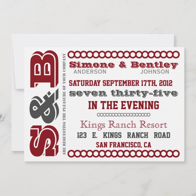 S n' B Invitation (Front)