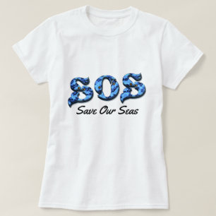 'S.O.S ~ Save Our Seas' Aquatic Message by Aleta T-Shirt