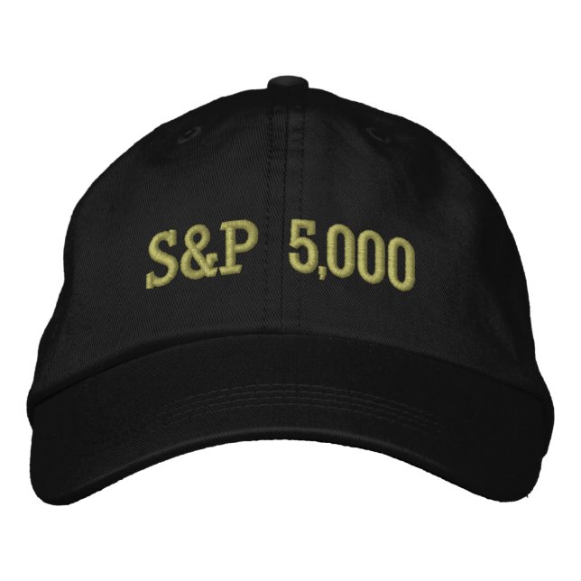 S&P 5,000 Level Stock Market Index Celebration Embroidered Baseball Cap (Front)