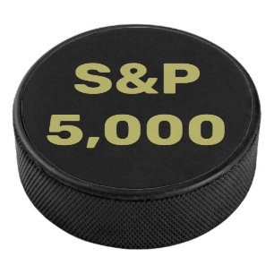S&P 5,000 Level Stock Market Index Celebration Hockey Puck