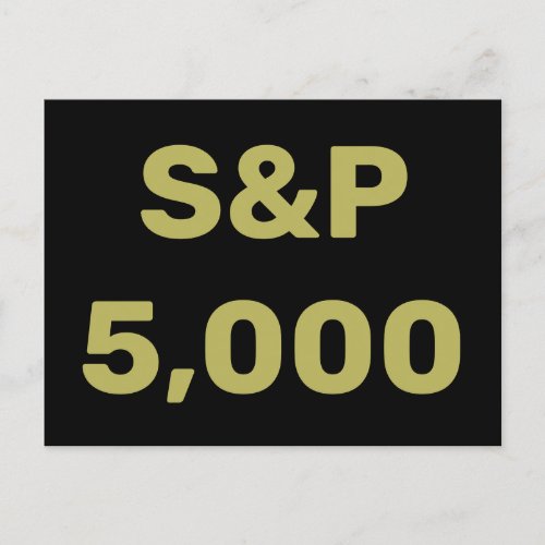 SP 5000 Level Stock Market Index Celebration Postcard