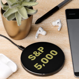 S&P 5,000 Level Stock Market Index Celebration Wireless Charger