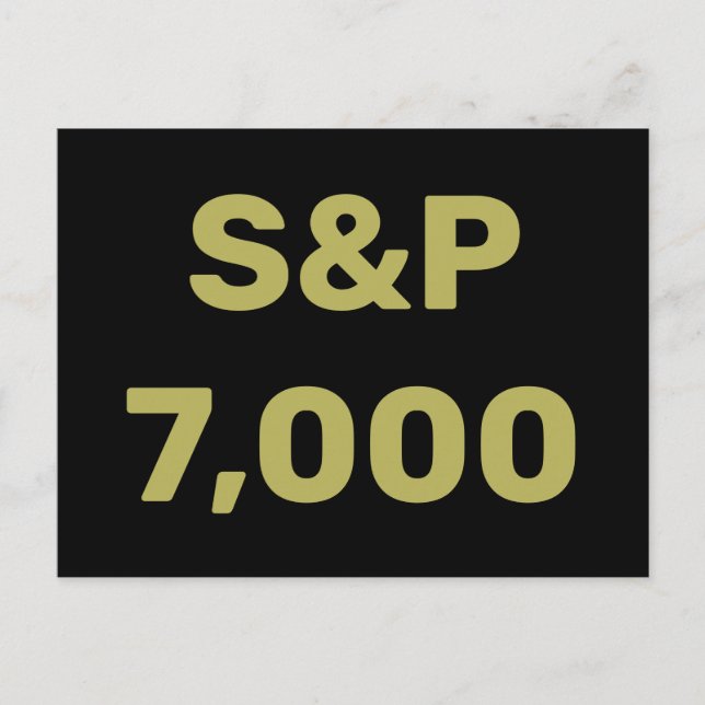 S&P 7,000 Level Stock Market Index Celebration Postcard (Front)
