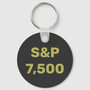 S&P 7,500 Level Stock Market Index Celebration Keychain