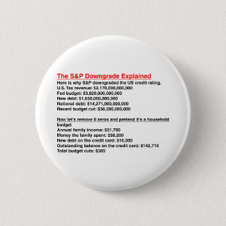 S&P Downgrade Explained Pinback Button
