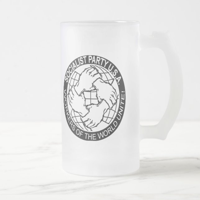 S.P.U.S.A Logo Frosted Glass Beer Mug (Right)