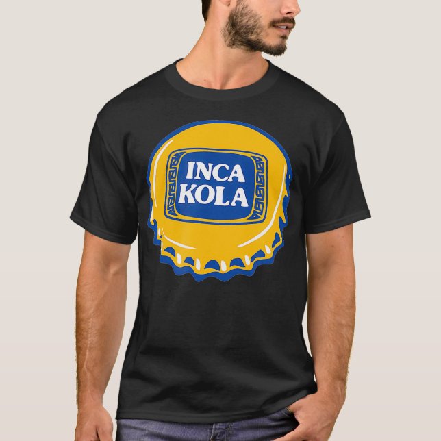 s Peru Soda Bottle Inca Kola Bubble gum Drinks T-Shirt (Front)