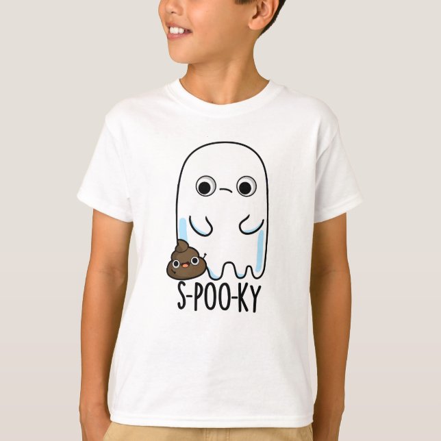 S-poo-ky Funny Ghost Poop Pun  T-Shirt (Front)