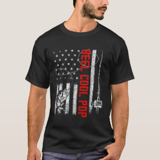 S Reel Pop American Flag Family Fathers Day T-Shirt