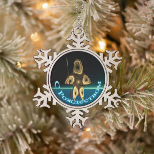 S Rozhdestvom - Fractal Inuit Hunter Snowflake Pewter Christmas Ornament