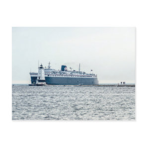 S.S. Badger Emerging From the Haze Postcard