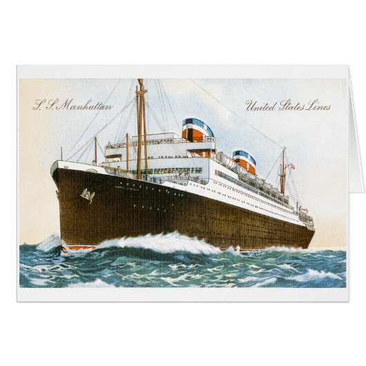 S.S. Manhattan United States Lines Cards (Front Horizontal)