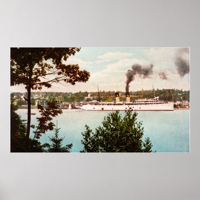 S.S. Northland Leaving Harbor Springs, Michigan Poster (Front)