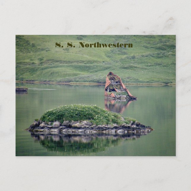 S. S. Northwestern, Unalaska Island Announcement Postcard (Front)