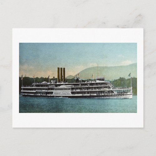 SS Robert Fulton _ Hduson Riv er Day Line Postcard