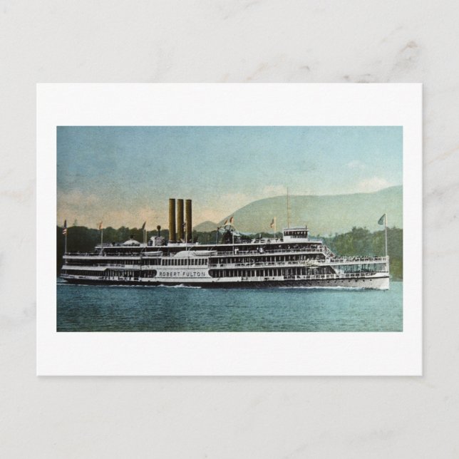 S.S. Robert Fulton - Hduson Riv er Day Line Postcard (Front)