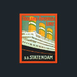 s.s. Statendam Canvas Print<br><div class="desc">Vintage art deco ocean liner poster for Holland-America Line's three-stack liner s.s. Statendam of 1934.</div>