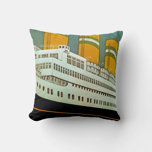 s.s. Statendam Throw Pillow (Front)