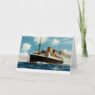 S.S. Stuttgart Luxury Ocean Liner - Vintage Foil Greeting Card