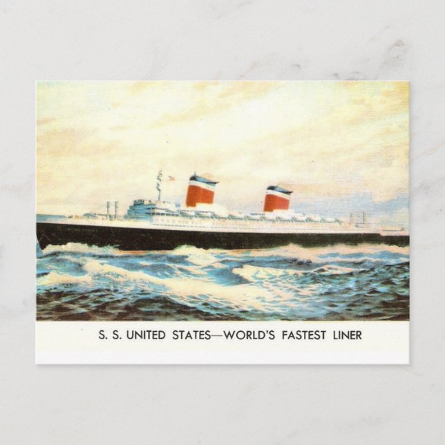 S.S. United States - American Liner project Postcard (Front)