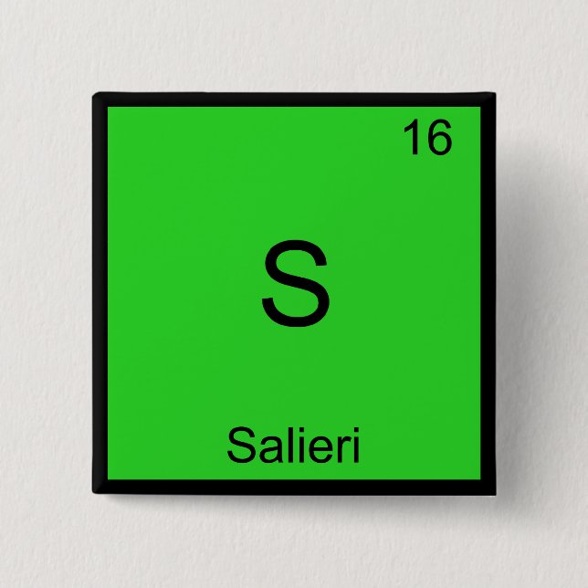 S - Salieri Funny Chemistry Element Symbol T-Shirt Button (Front)
