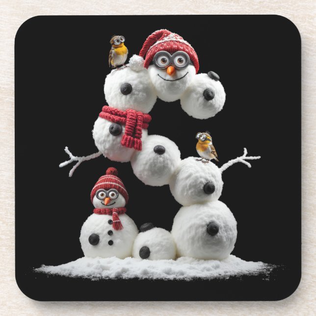 S-shaped Snowman-minion Beverage Coaster (Front)