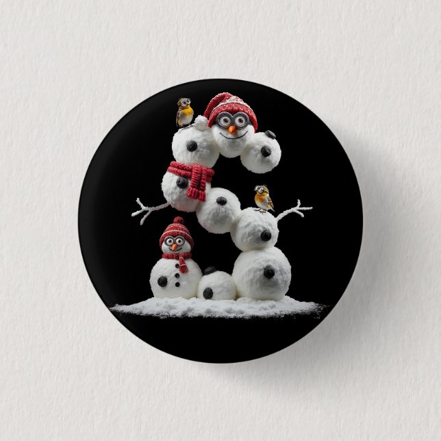 S-shaped Snowman-minion Button (Front)