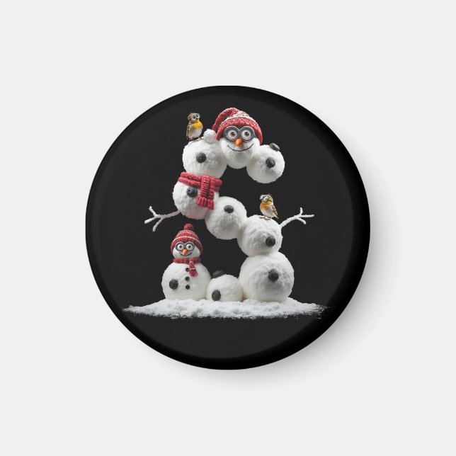 S-shaped Snowman-minion Magnet (Front)
