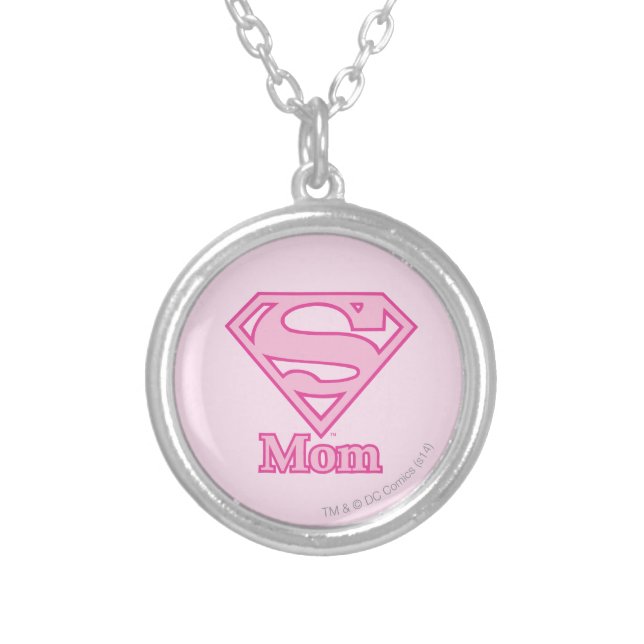 S-Shield Mom Silver Plated Necklace (Front)