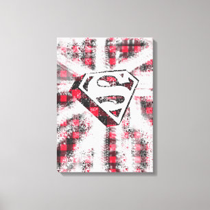 S-Shield Over Plaid Canvas Print