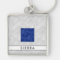 S Sierra Nautical Signal Flag + Your Name Keychain