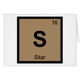 S - Sitar Music Chemistry Periodic Table Symbol Cards