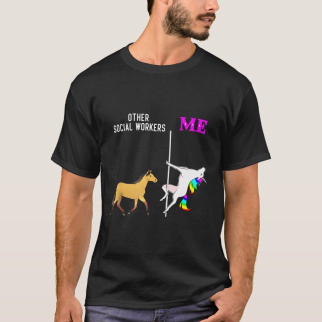 S Social Workers And Me Unicorn Dancing T-Shirt (Front)
