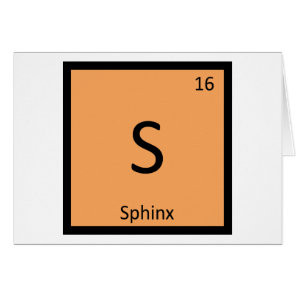 S - Sphinx Cat Chemistry Periodic Table Element Cards