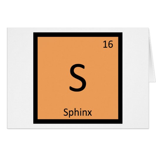 S - Sphinx Cat Chemistry Periodic Table Element Cards (Front Horizontal)