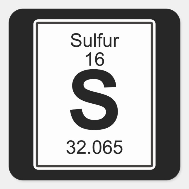 S - Sulfur Square Sticker (Front)