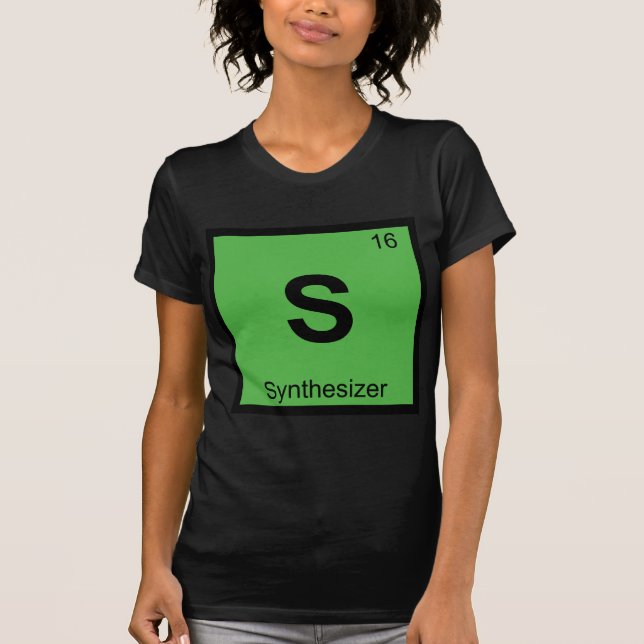 S - Synthesizer Music Chemistry Periodic Table T-Shirt (Front)