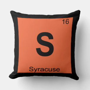 S - Syracuse New York Chemistry Periodic Table Throw Pillow