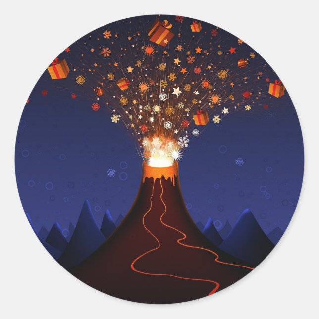 s_volcano-2560x1600 classic round sticker (Front)