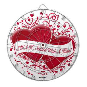 S.W.A.K. Sealed With A Kiss! Red Hearts Dart Board