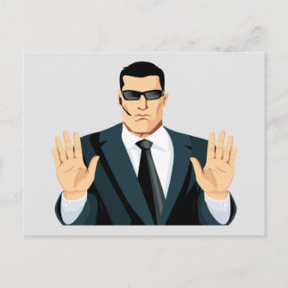 SA7 SECRET AGENT BODYGUARD COMICS CARTOON DARK MOB POSTCARD