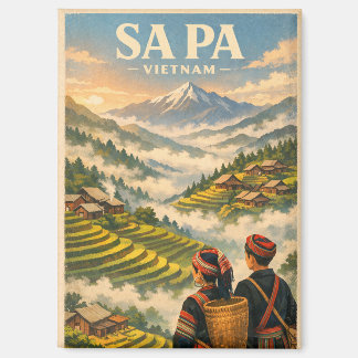Sa Pa town, Vietnam, in a classic retro Magnet