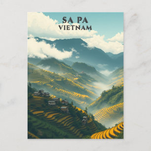 Sa Pa Vietnam Rice Terraces Mountain Postcard