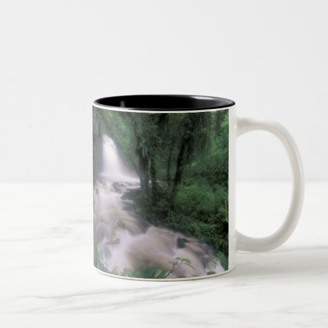 SA, Peru, S.H. Machu Picchu, Cascade and cloud Two-Tone Coffee Mug (Right)