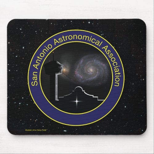 SAAA logo with Hubble Deep Field Mouse Pad